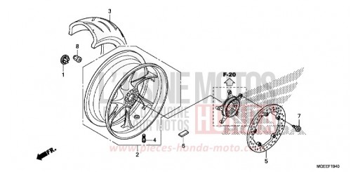 ROUE ARRIERE VFR1200FDF de 2015